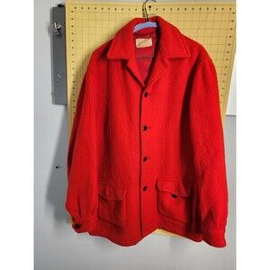 Hudson’s Bay Vintage Red Blanket Jacket 100% Wool Canada Mens